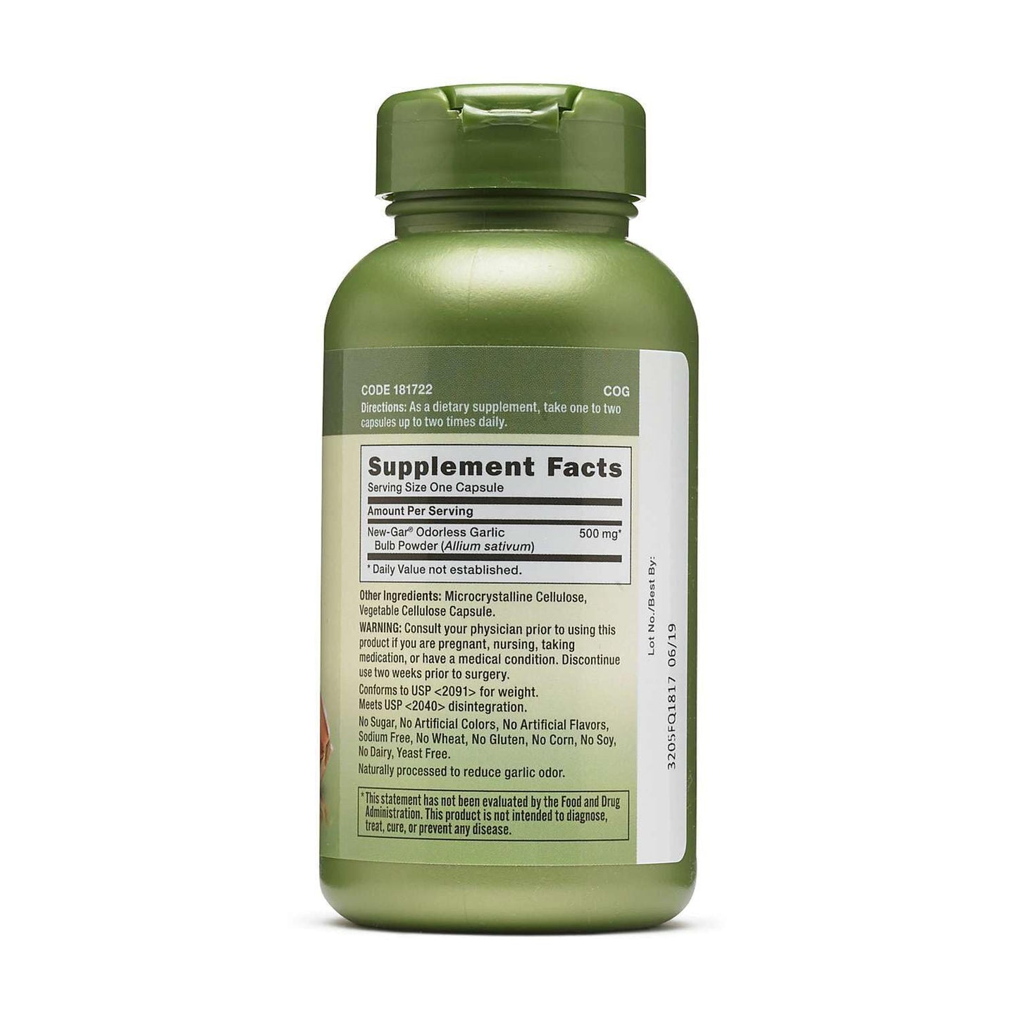 GNC Odorless Garlic 500 mg Capsules 100 Count