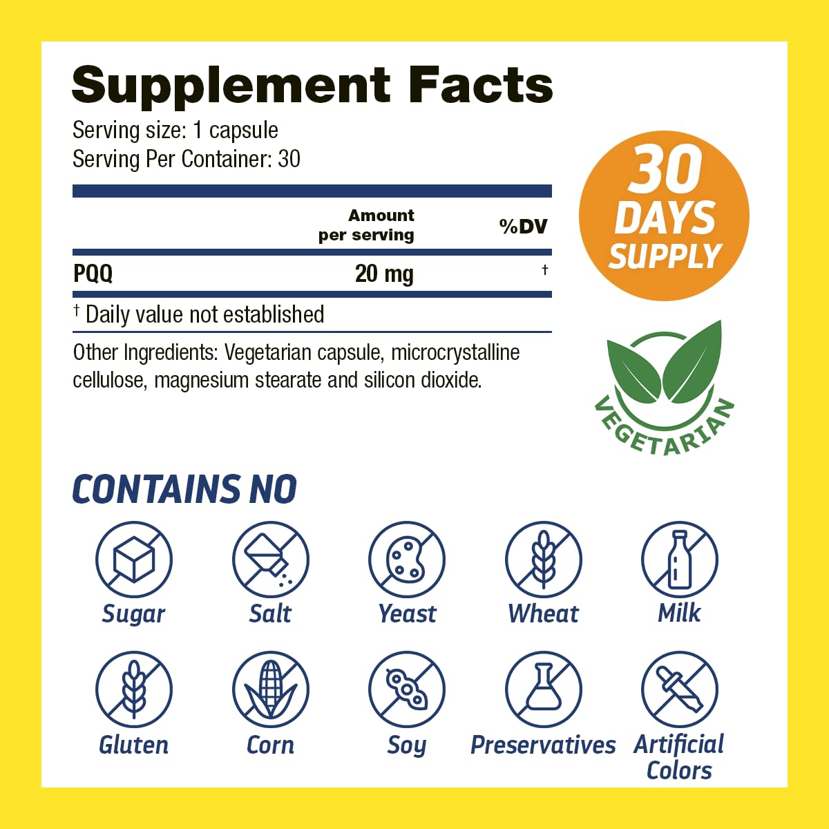 Dr’s Hope Pyrroloquinoline Quinone Supplement 20 mg Capsule, 30 Count