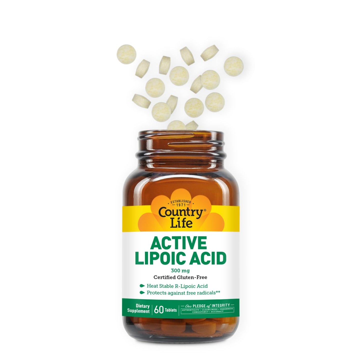 Country Life R-Alpha Lipoic Acid Complex 300mg - Alpha-Lipoic Acid 270mg & R-Lipoic Acid 30mg - Antioxidant Support, 60 Tablets