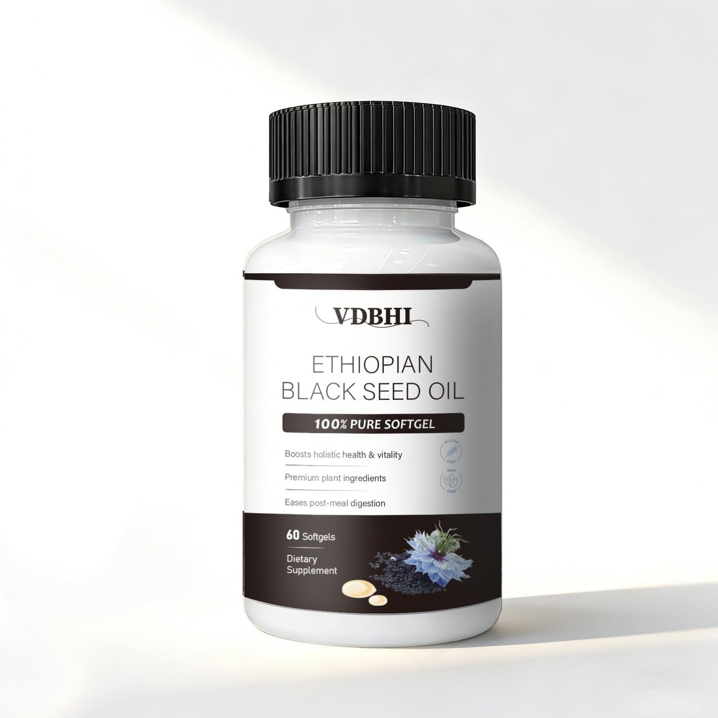 VDBHI Organic Ethiopian Black Seed Oil Softgels, 60 Count