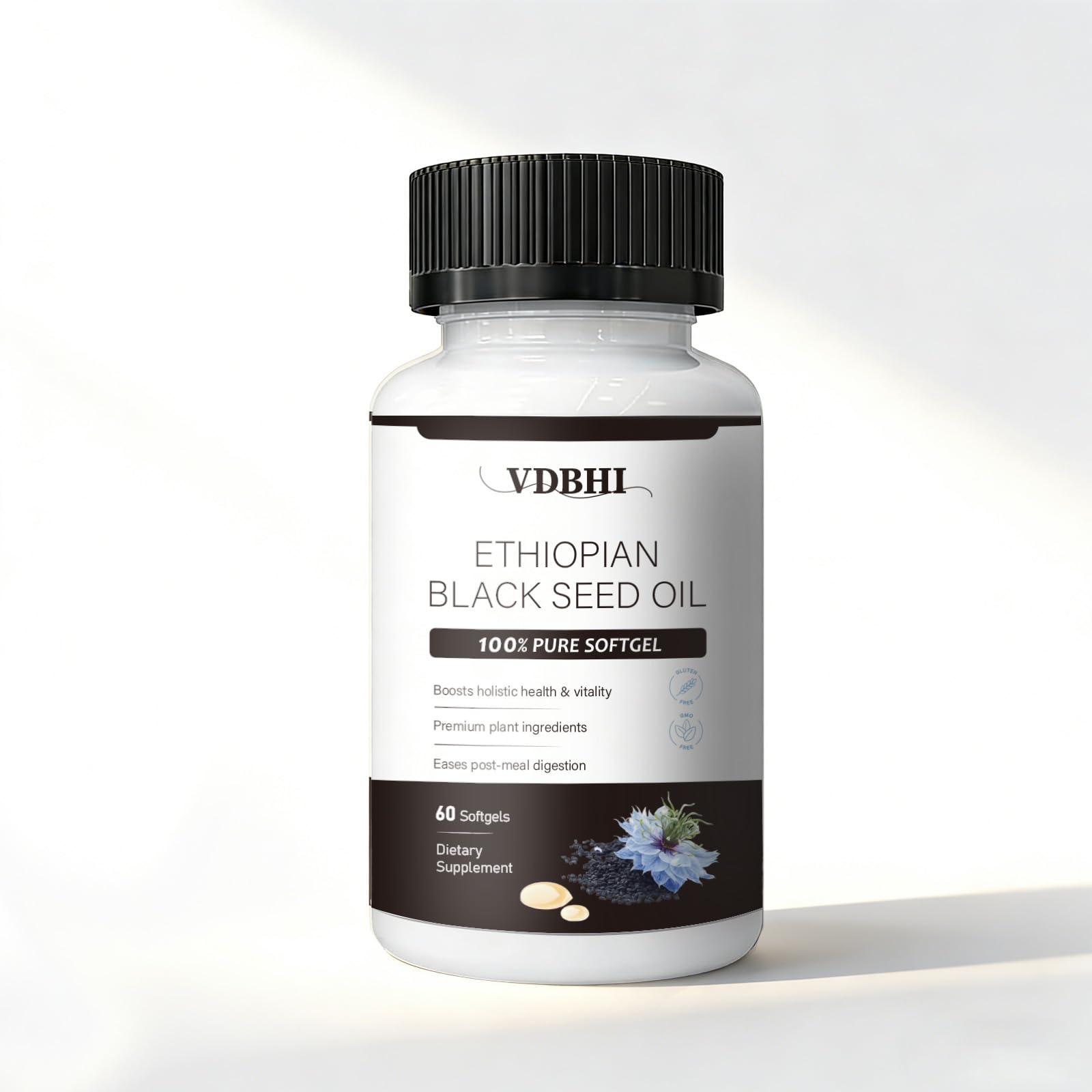 VDBHI Organic Ethiopian Black Seed Oil Softgels, 60 Count