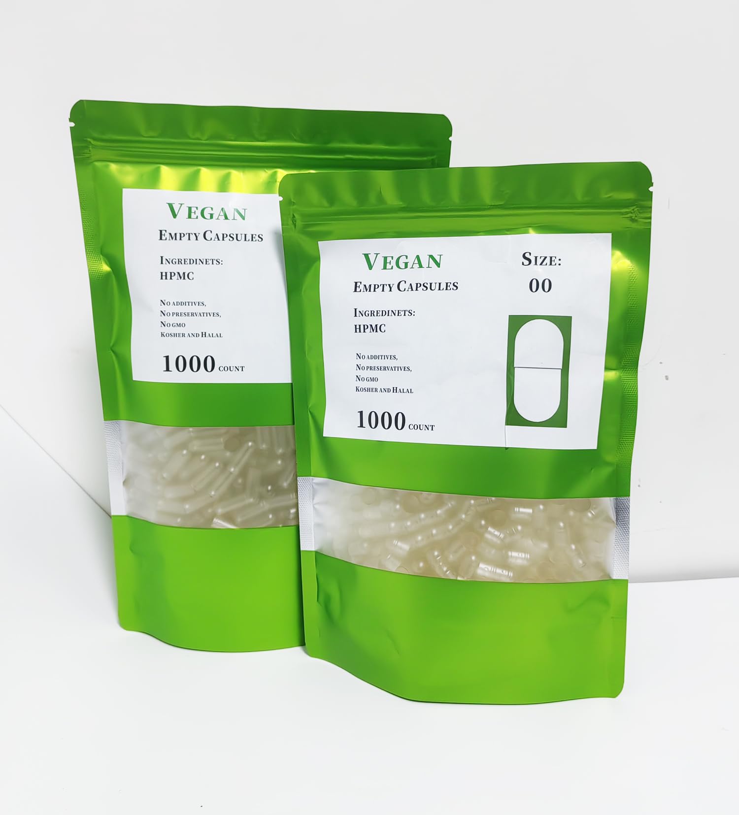 Generic Clear Empty Veggie Capsules Size 00 Separated, 1000 Count