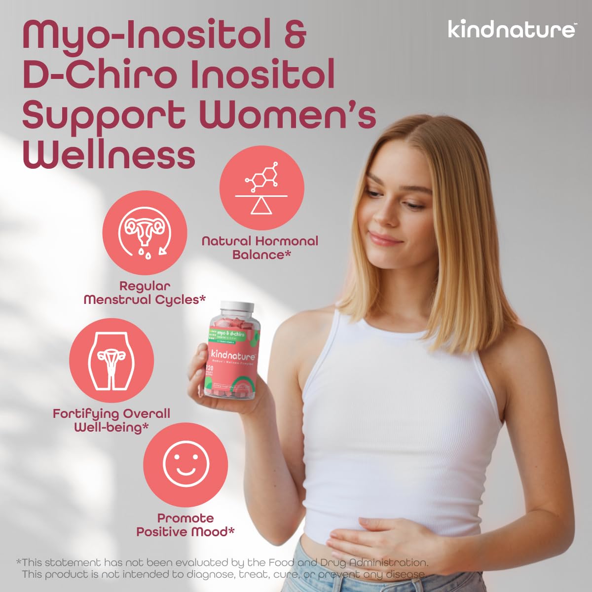 kindnature Myo-Inositol & High Potassium Supplement Bundle - Hormonal Health & Muscle Support Gummies, 120