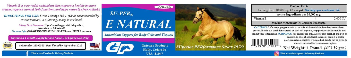 SU-PER Vitamin E Natural Supplement Powder, 1 lb