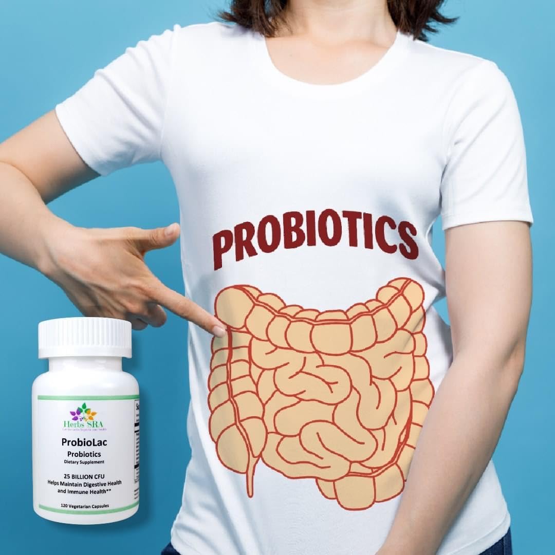 Herbs SRA ProbioLac Probiotic Supplement with 25 Billion CFU Multi-Strain Probiotic for Digestive Balance & Immune Wellness Capsules, 120 Count