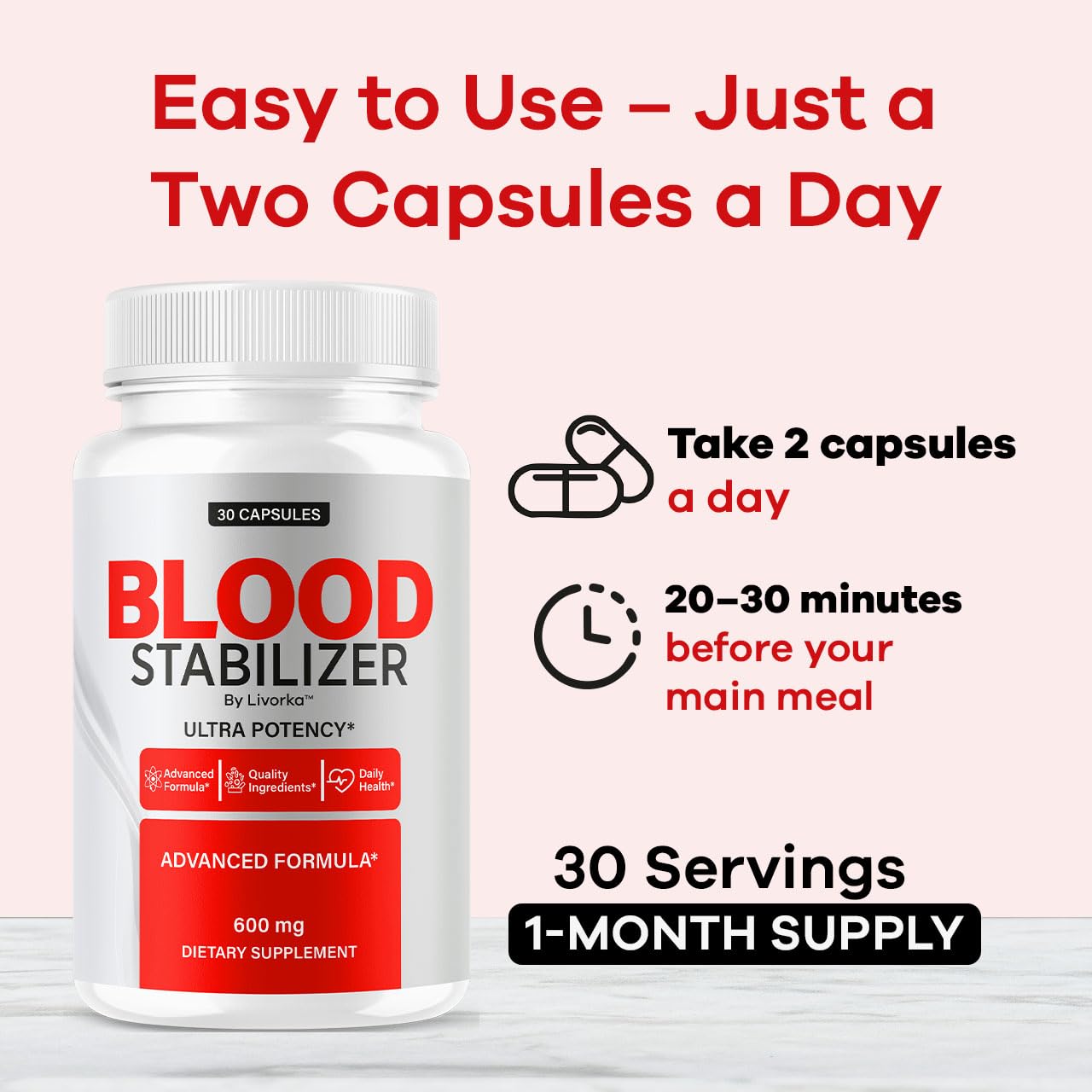 LIVORKA Blood Stabilizer Advanced Blood Formula Capsules, 150 Capsules