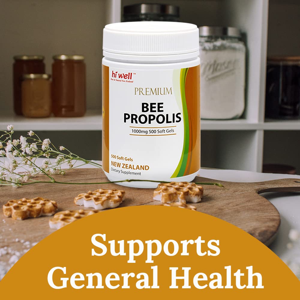 Hi Well Pure & Natural New Zealand Premium Bee Propolis Softgels 500