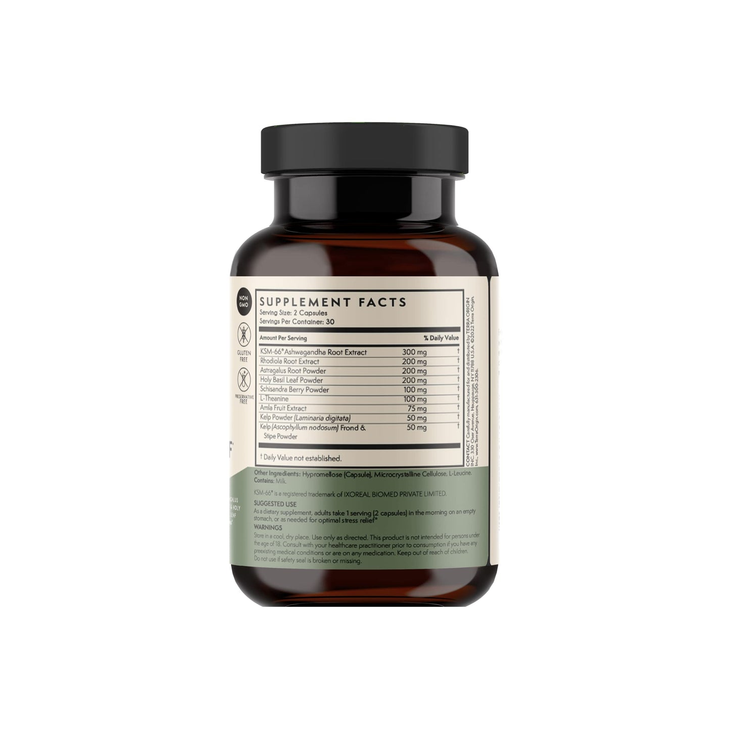 TERRA ORIGIN Healthy Stress Supplement 60 Capsules
