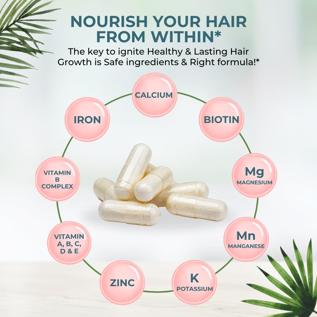 VITAL NUTRITIVE Vital Hair Complex Biotin & Vitamin B Hair Vitamins Capsules, 60 Count