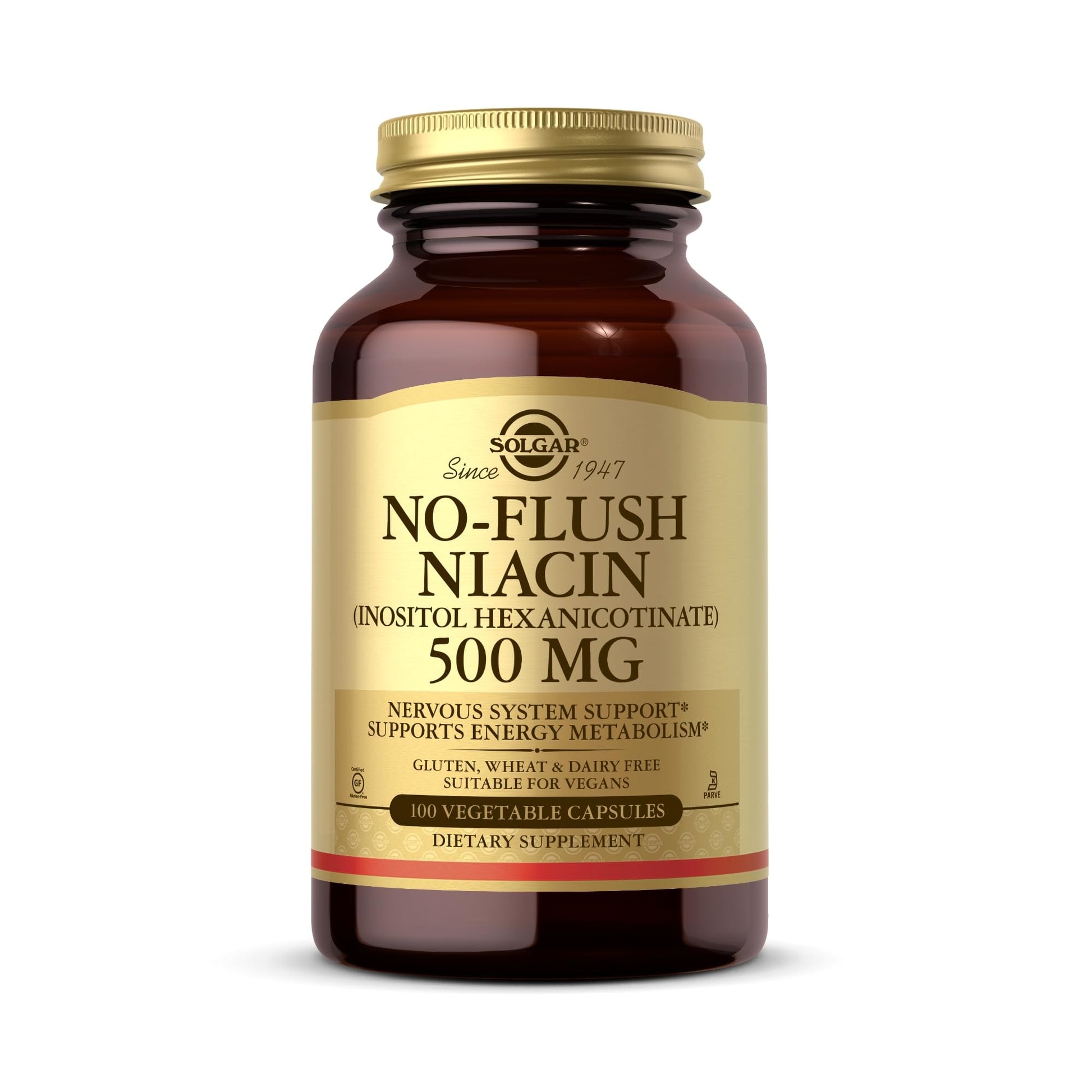 Solgar No-Flush Niacin 500mg Capsules, 100 Count