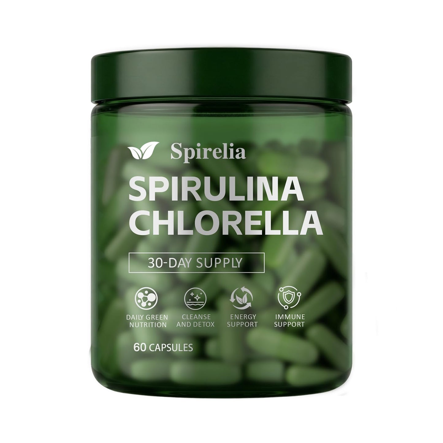 Enerra Spirelia Spirulina and Chlorella Capsules, 1 Capsule