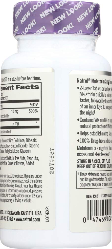Natrol Melatonin 3 mg Sleep Time Release Dietary Supplement Tablets 400