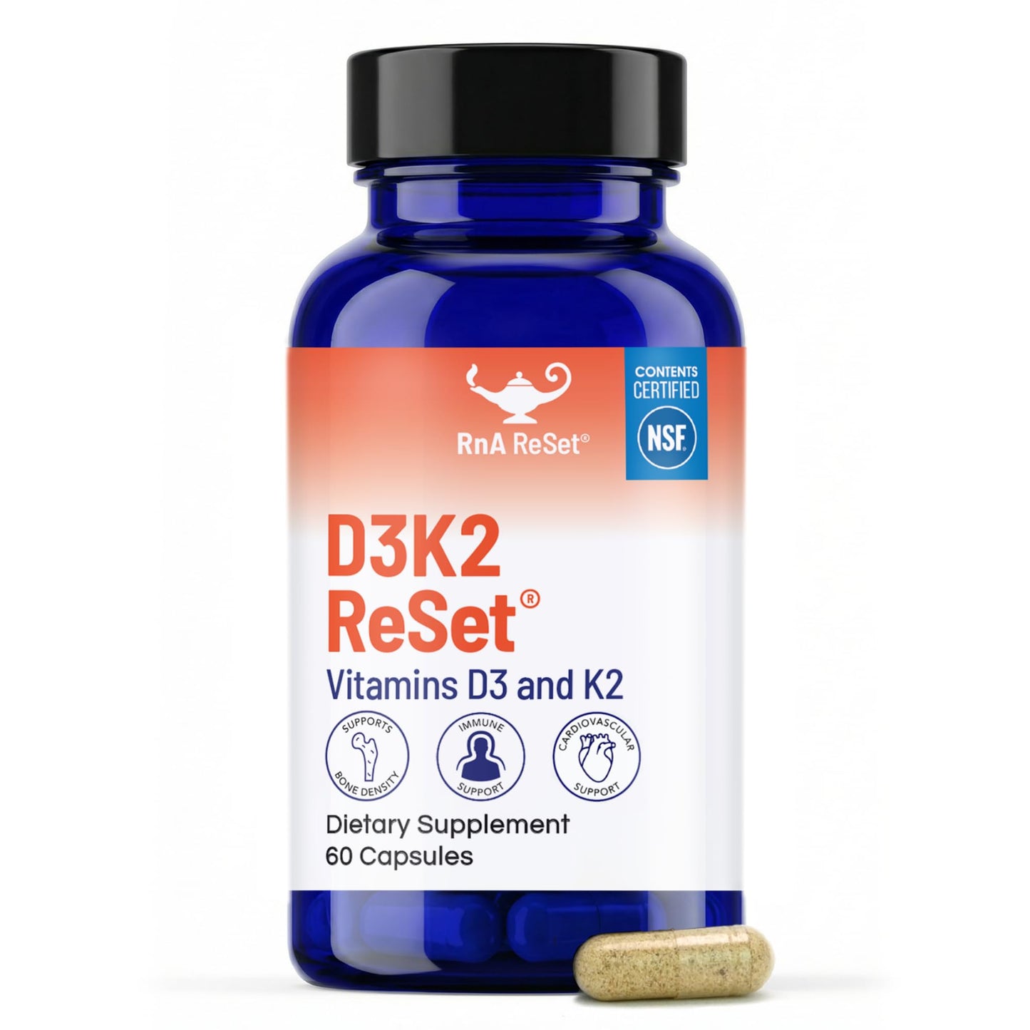 RnA ReSet D3K2 Reset - Vitamin D3 Vitamin K2 Supplement Capsule 1