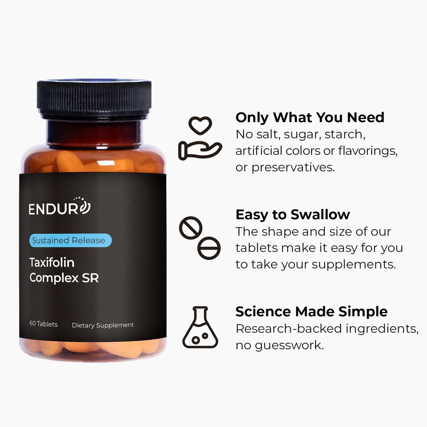 Endurance Products Taxifolin Complex SR with Vitamin C & Zinc, Dihydroquercetin Capsules, 60