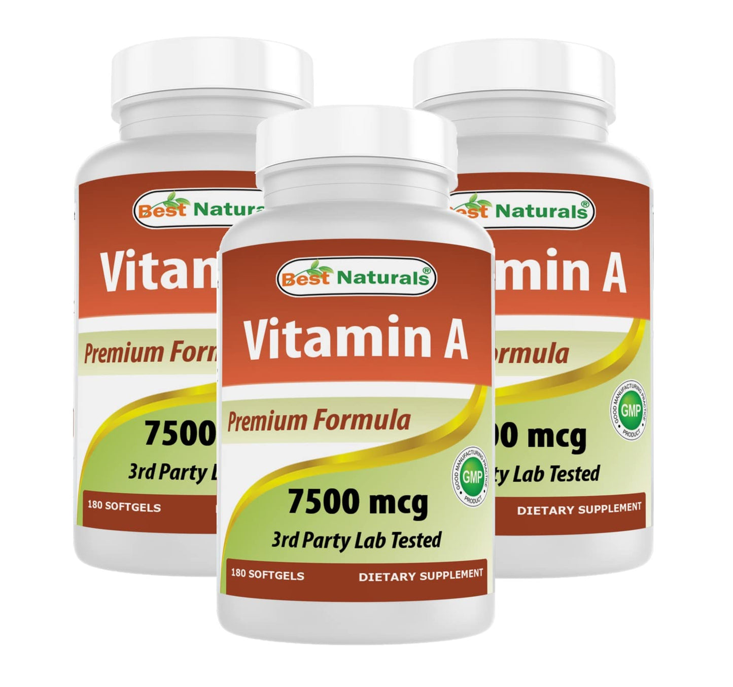 Best Naturals Vitamin A 25000 IU Softgels, 180 Count