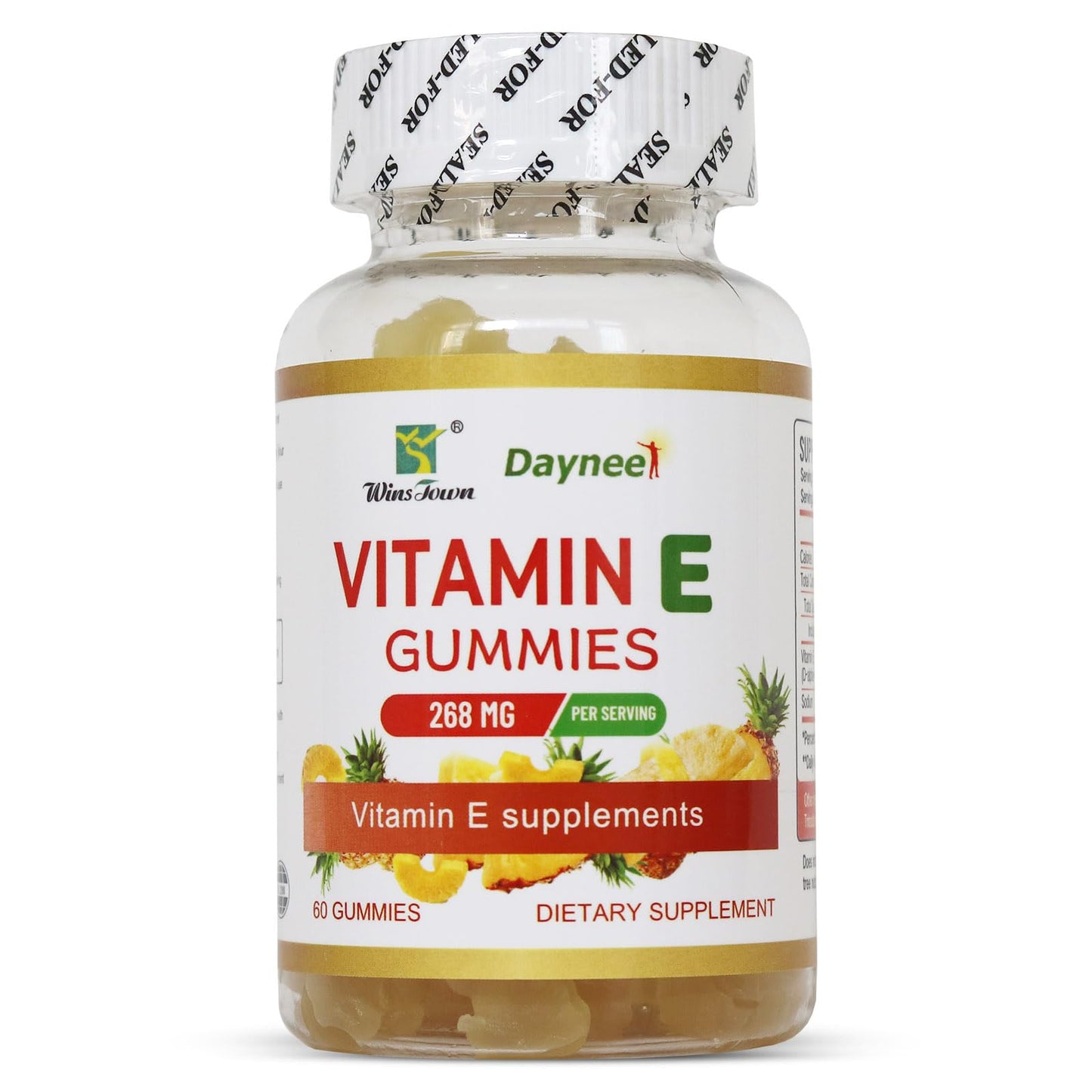 Wins Town Vitamin E Gummies 268mg (400IU), Vegan, 60 Count