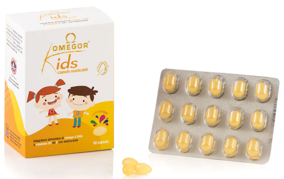 Omegor Kids Chewable Soft Capsules Omega-3 DHA 250mg, 60 Count