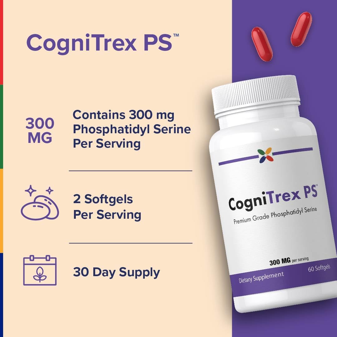 Stop Aging Now Phosphatidyl Serine Supplement CogniTrex PS 300mg Softgels, 60 Count