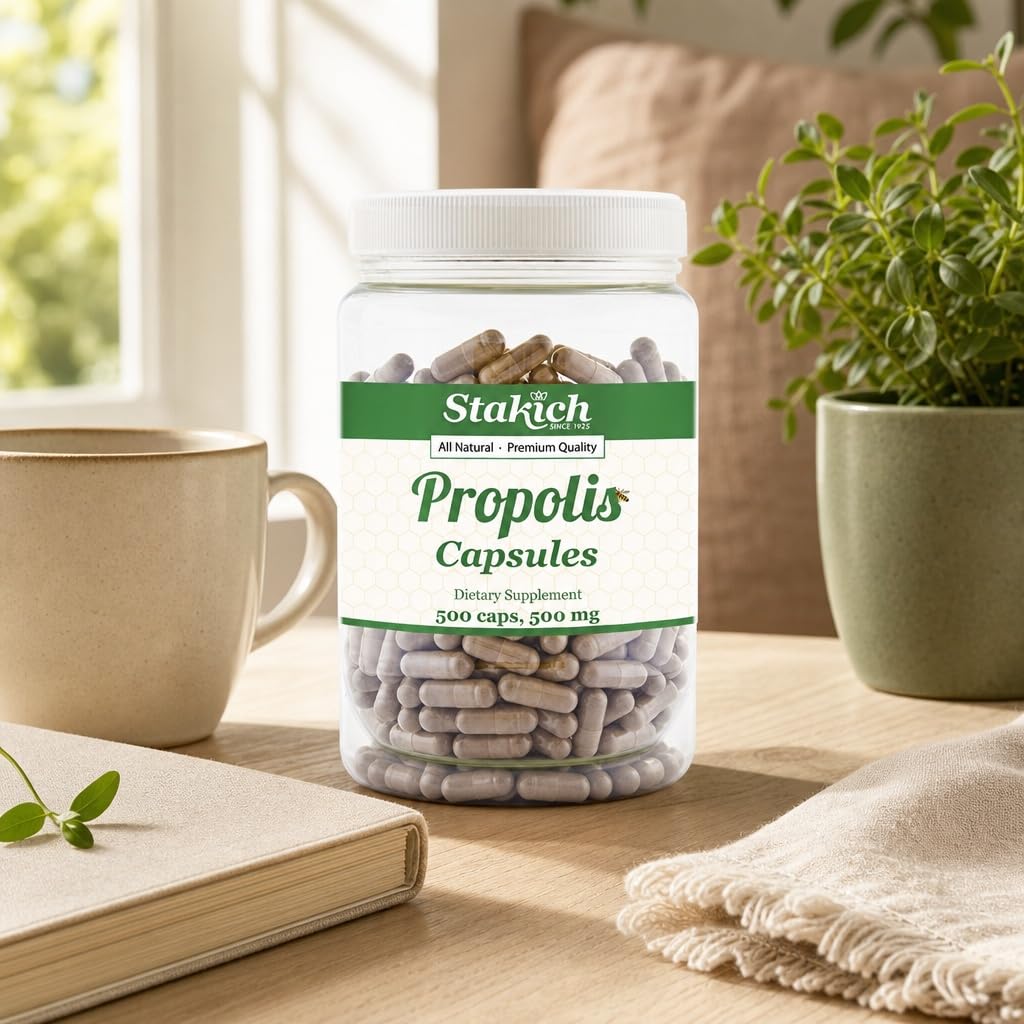 Stakich Bee Propolis Capsules 500 Count
