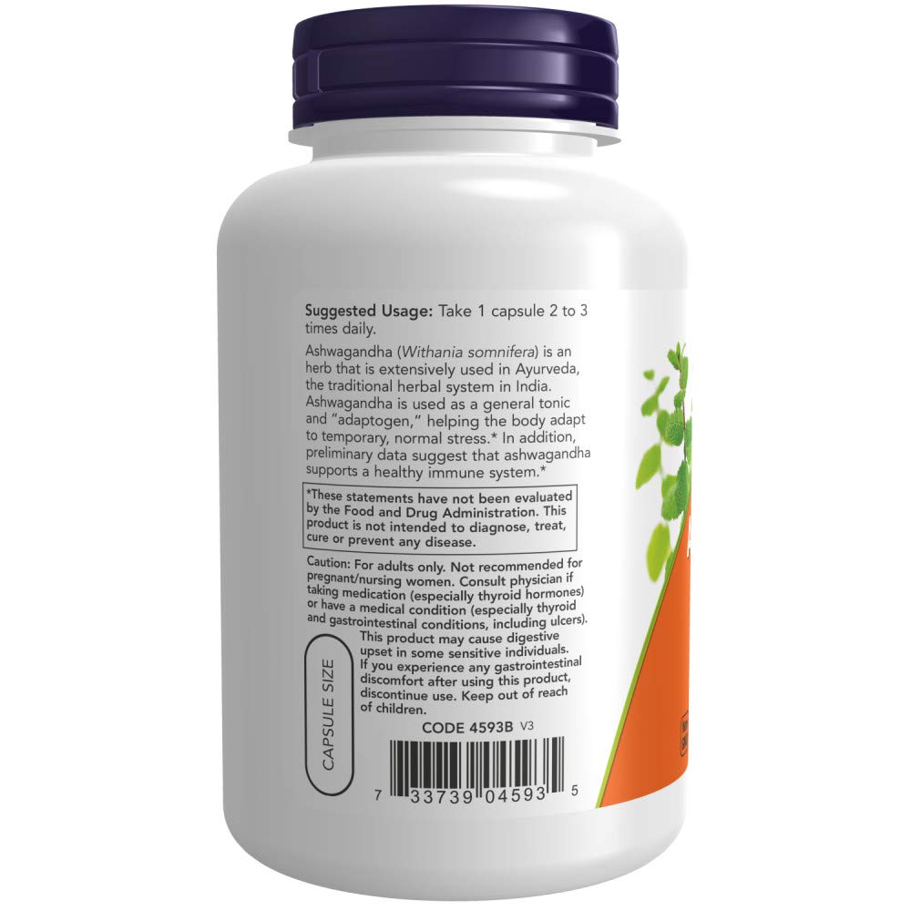 NOW Foods Ashwagandha Extract 450 mg Capsule, 180 Capsules