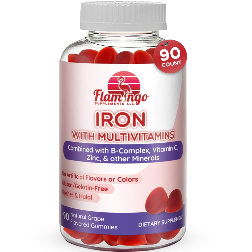 Flamingo Supplements Iron Gummies Gummy, 90 Count