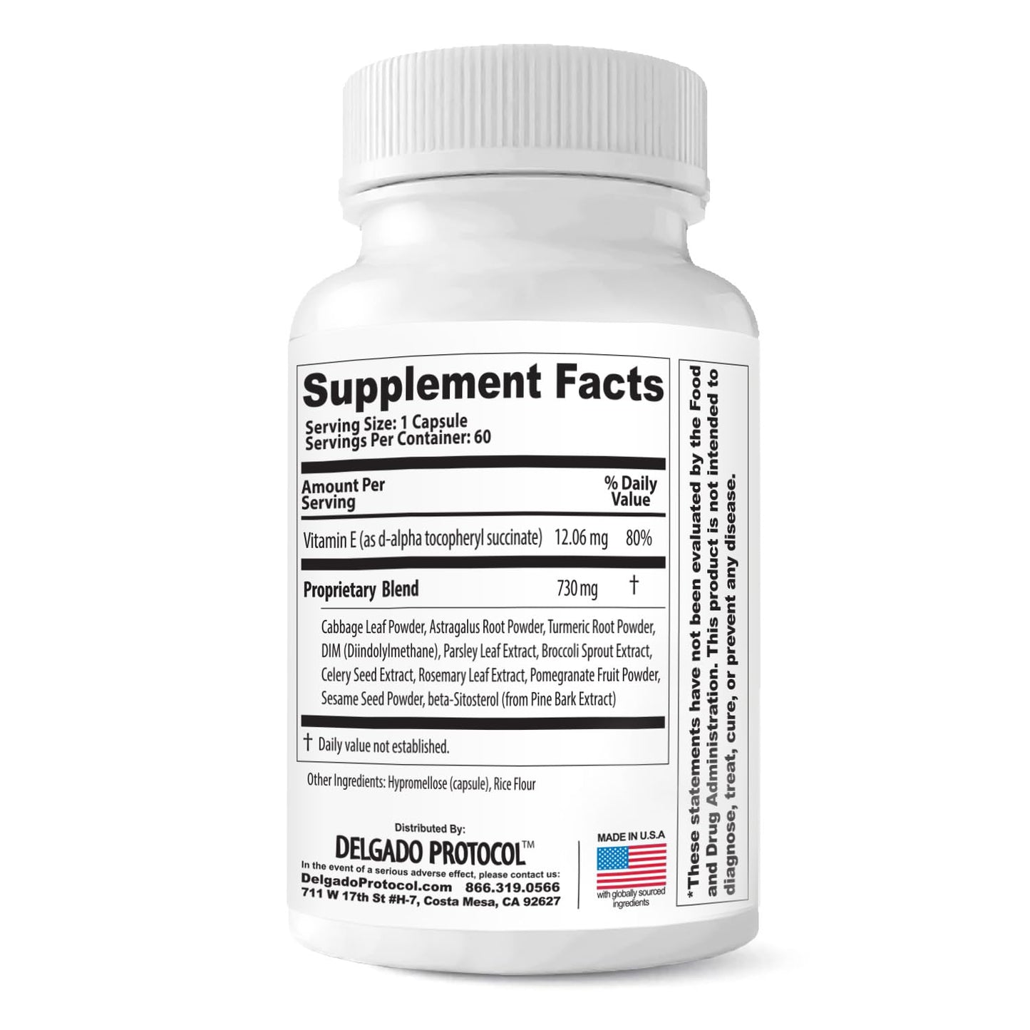 The Delgado Protocol for Health DHT Block, 60 Capsules