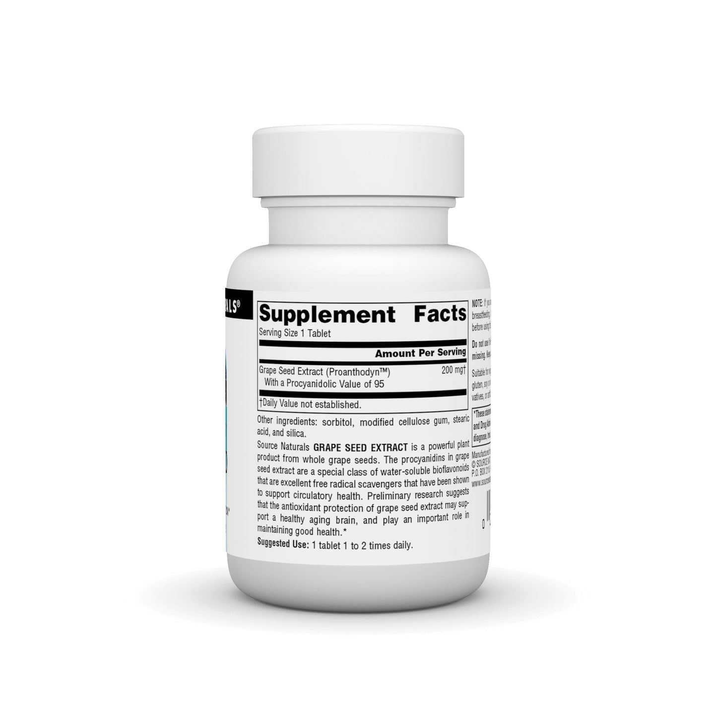 Source Naturals Grape Seed Extract Proanthodyn 200 mg Antioxidant Protection & Supports Healthy Aging Brain Tablets 30