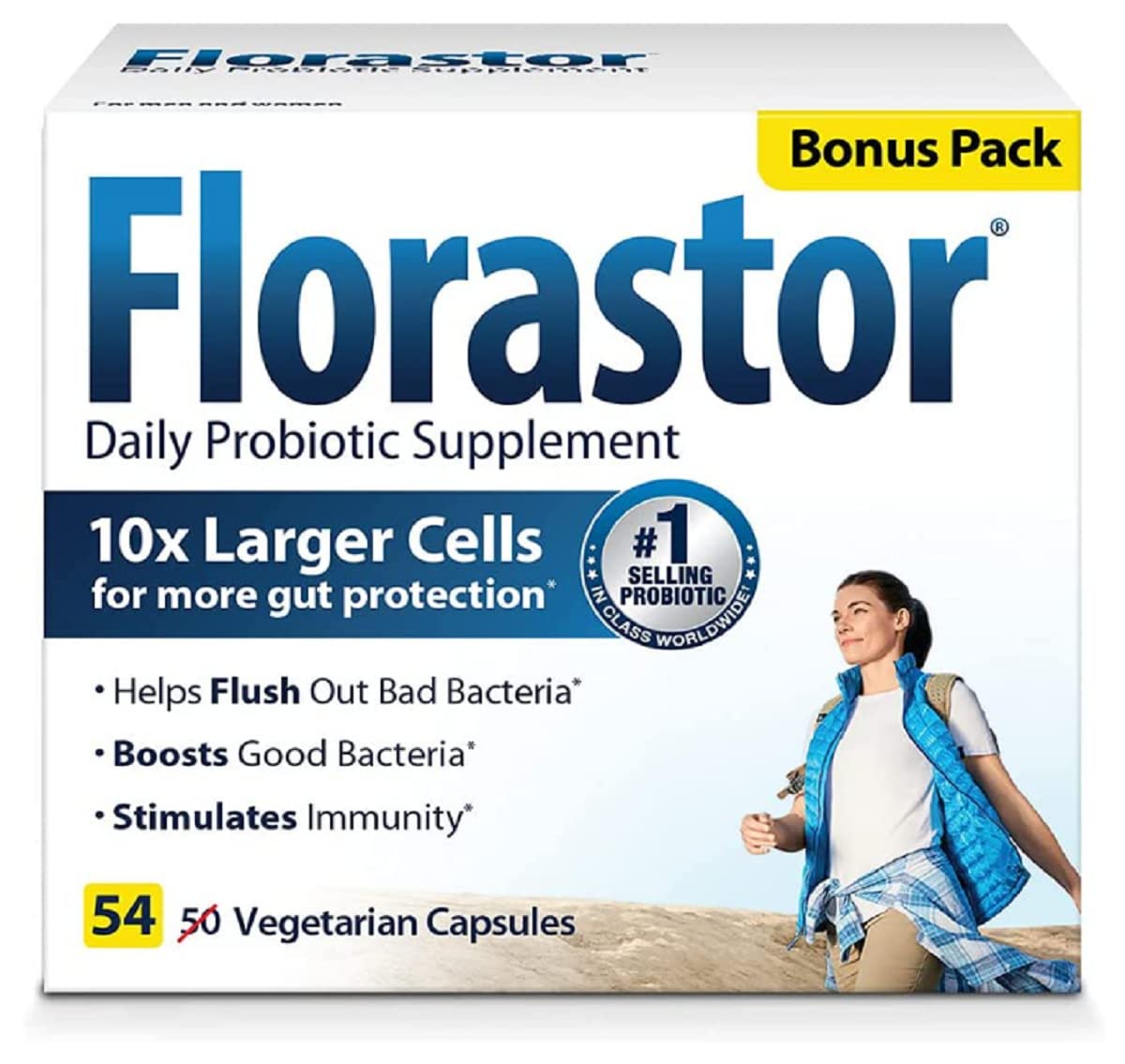 Florastor Daily Probiotic Capsule, Saccharomyces Boulardii CNCM I-745, 216 Capsules