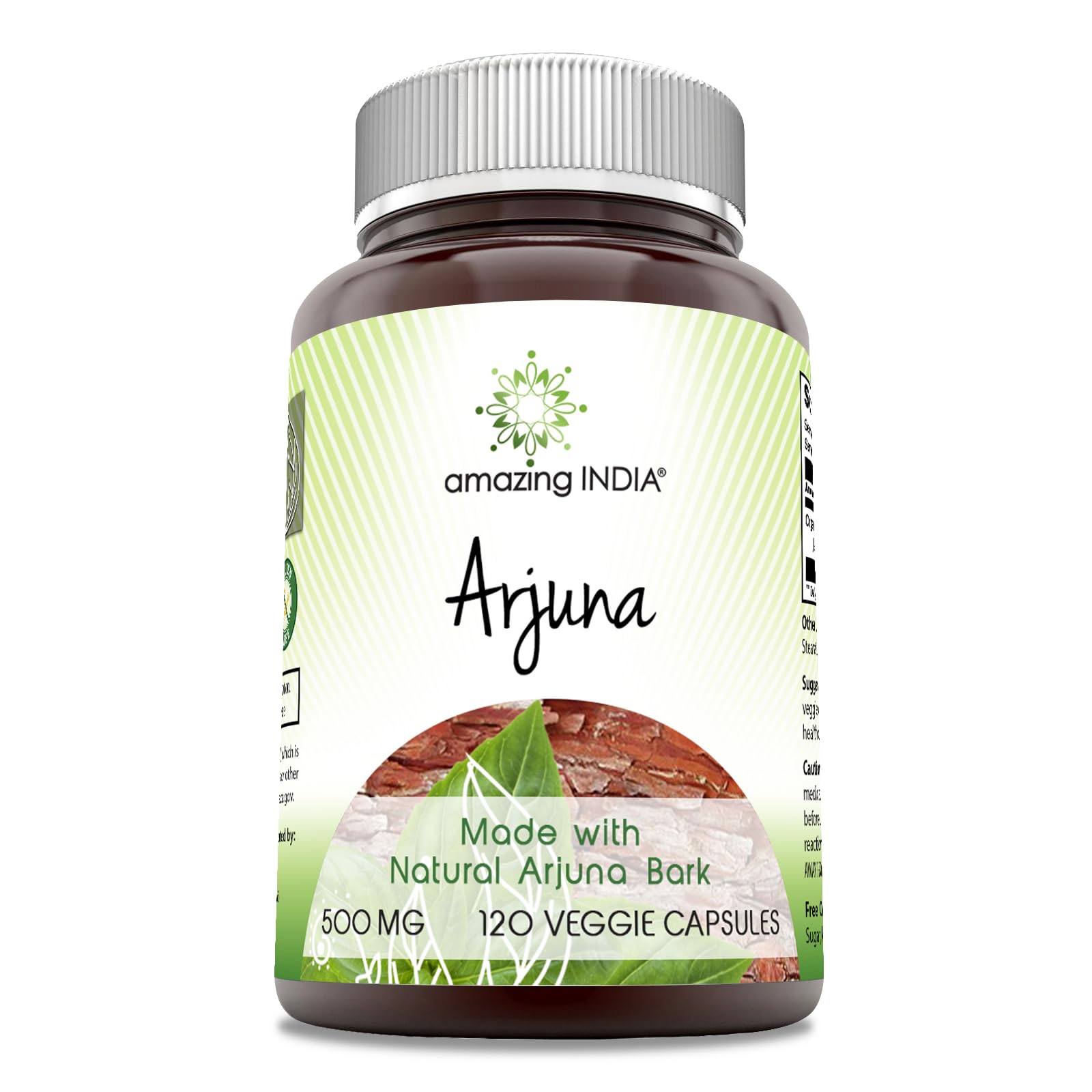 Amazing India Arjuna 500 Mg Supplement Capsules, 120 Count