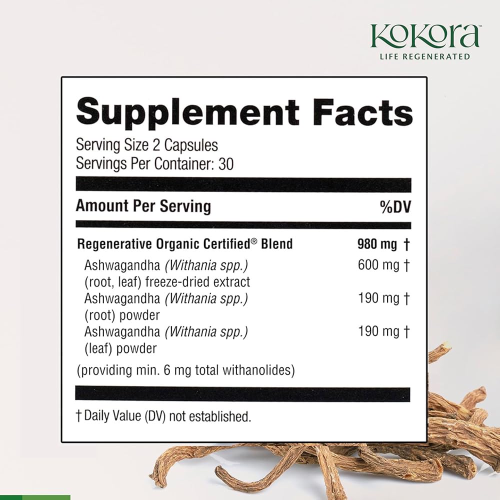 kokora Regenerative Ashwagandha Capsules 60 Count