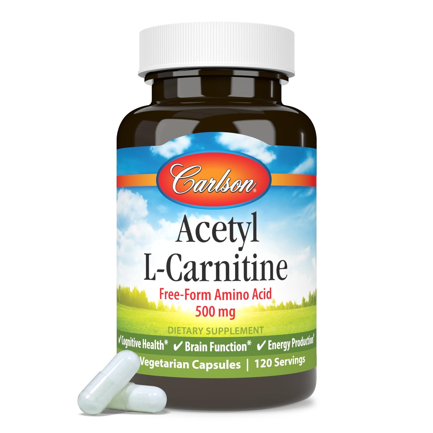 Carlson Acetyl L-Carnitine 500 mg Vegetarian Capsules 120