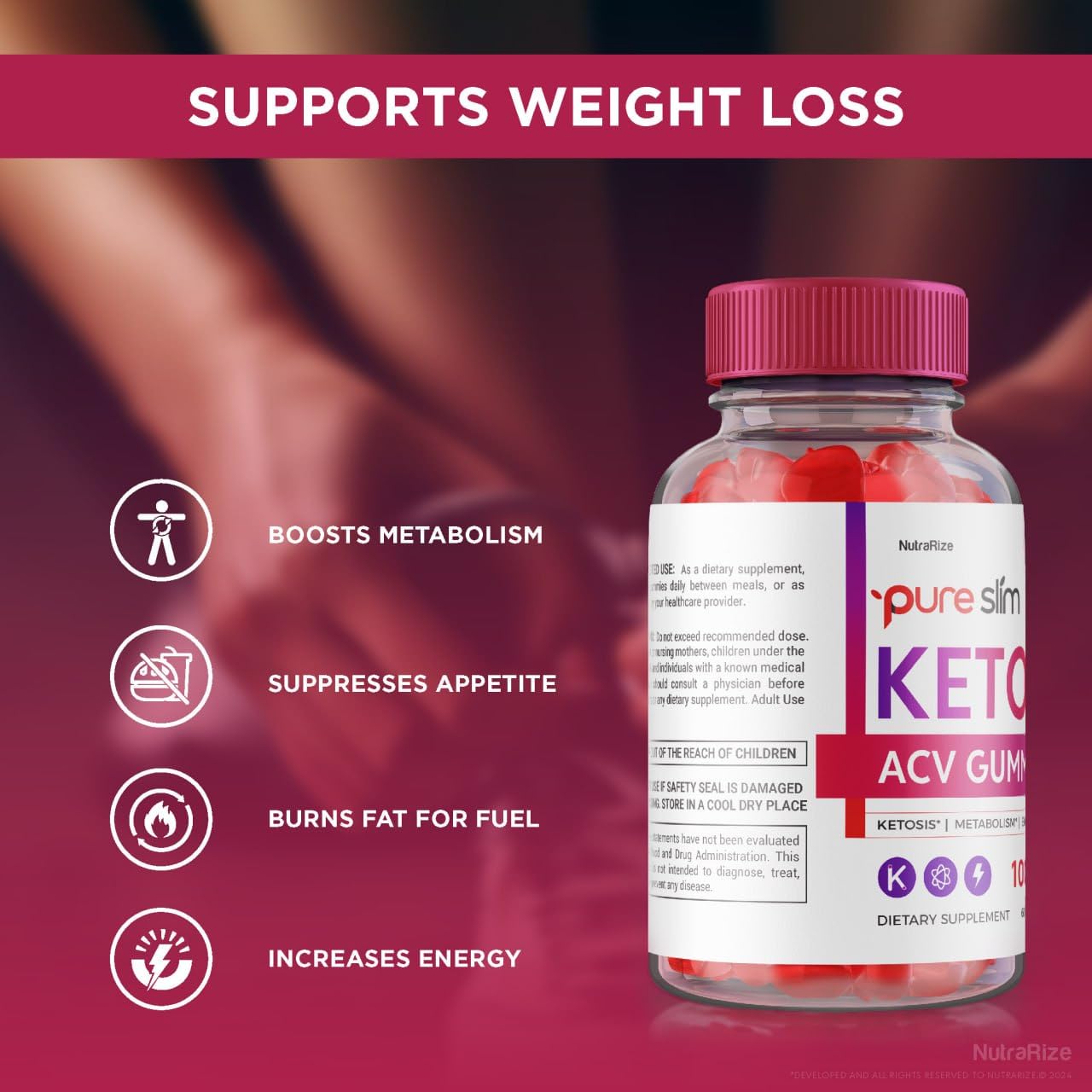 NutraRize Pure Slim Keto+ACV Gummies 60 Gummies
