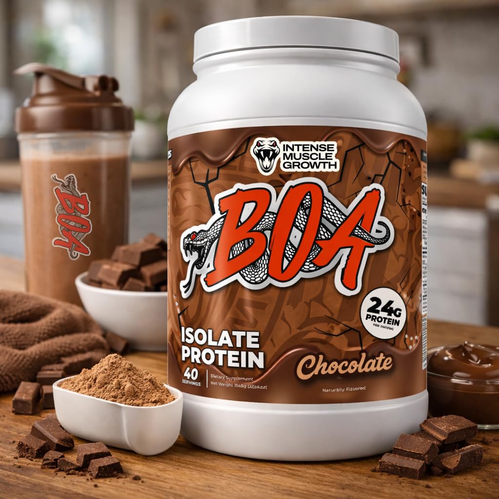BOA Whey Protein Isolate Powder Chocolate, 40 Servings