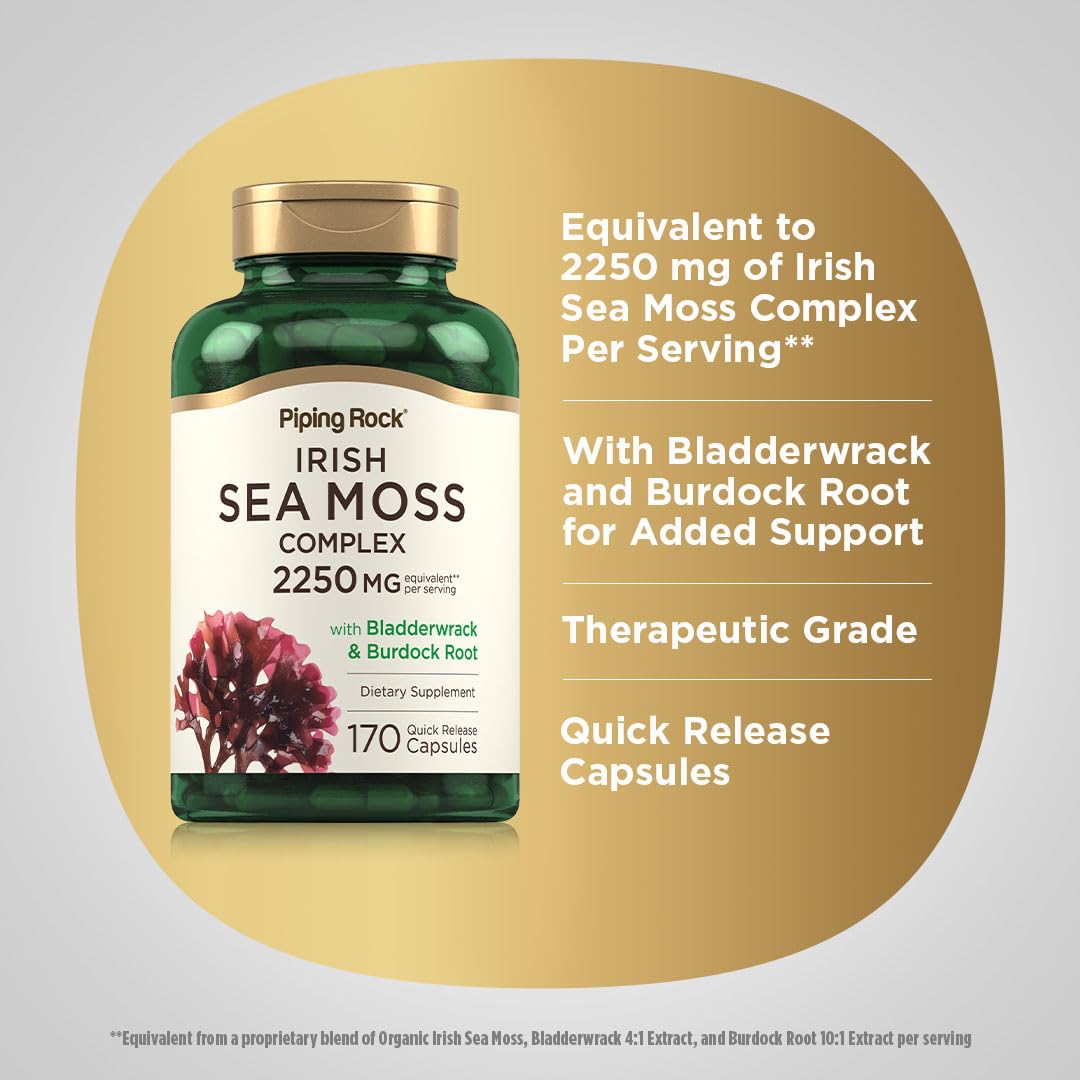 Piping Rock Irish Sea Moss Capsules 170 Count
