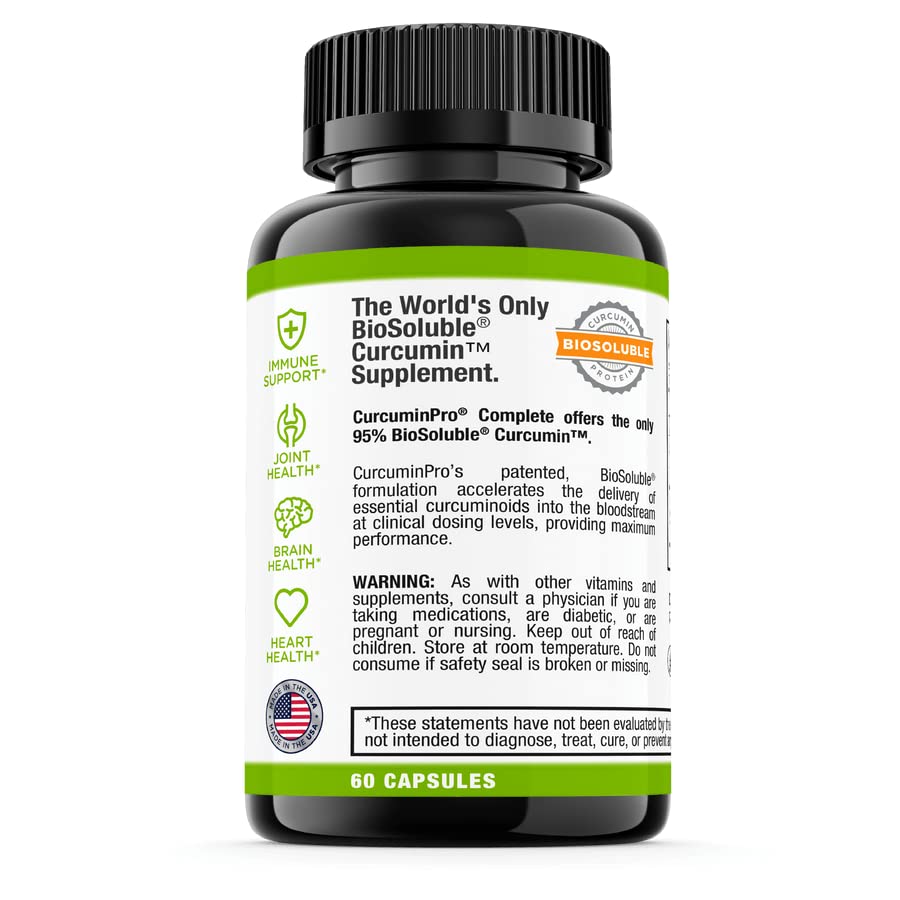 curcuminpro Complete Vegan BioSoluble Brown Rice Protein & Organic Turmeric Curcumin Supplement 60 Capsules
