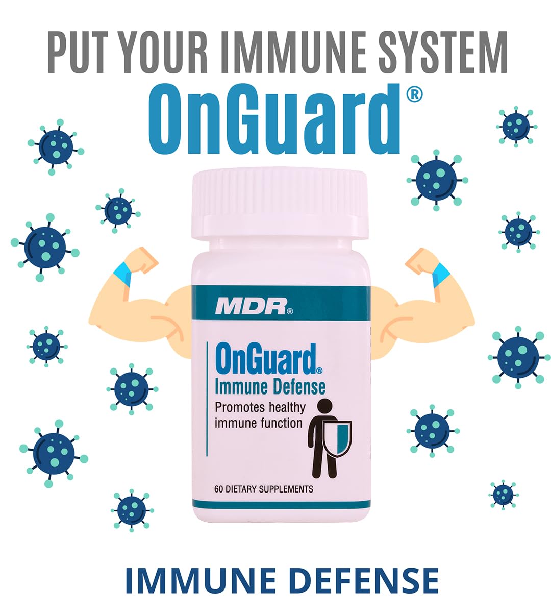 MDR OnGuard Immune Support Formula with Clinically Proven Maitake & Shitake Mushroom, Lo Han, Colostrum and Patented Lotus Seed Extract 120 Capsules