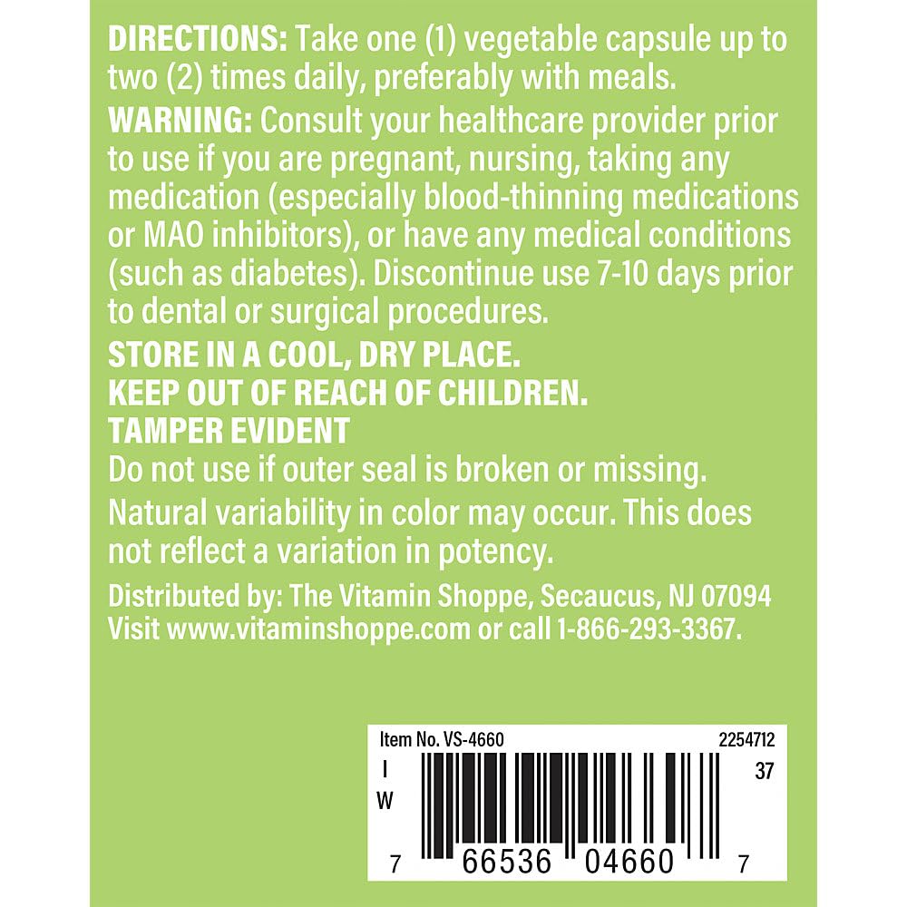 The Vitamin Shoppe Ginkgo Biloba 120 mg - Memory Support, Mental Clarity & Circulation, Standardized Extract Vegetarian Capsules, 240 Count