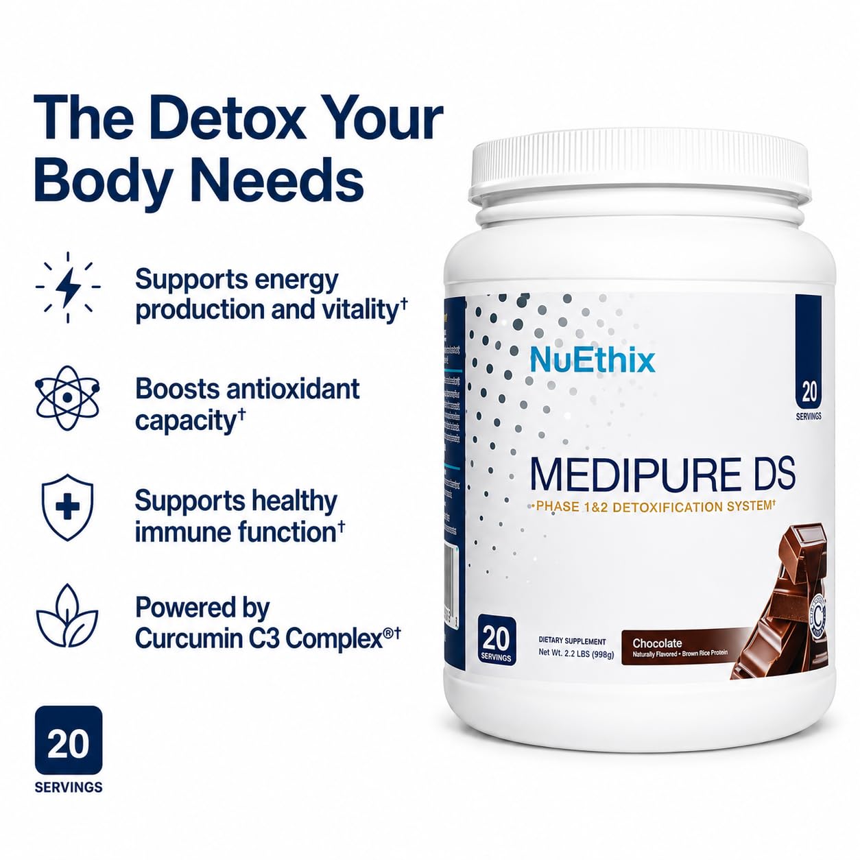NuEthix Formulations Medipure DS with Rice Protein Phase 1 & 2 Detoxification System Powder 40.0359 Servings
