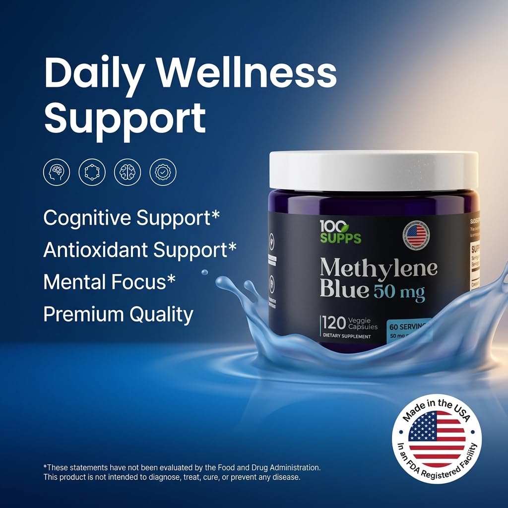 100 Supps Methylene Blue Capsules 120 Count