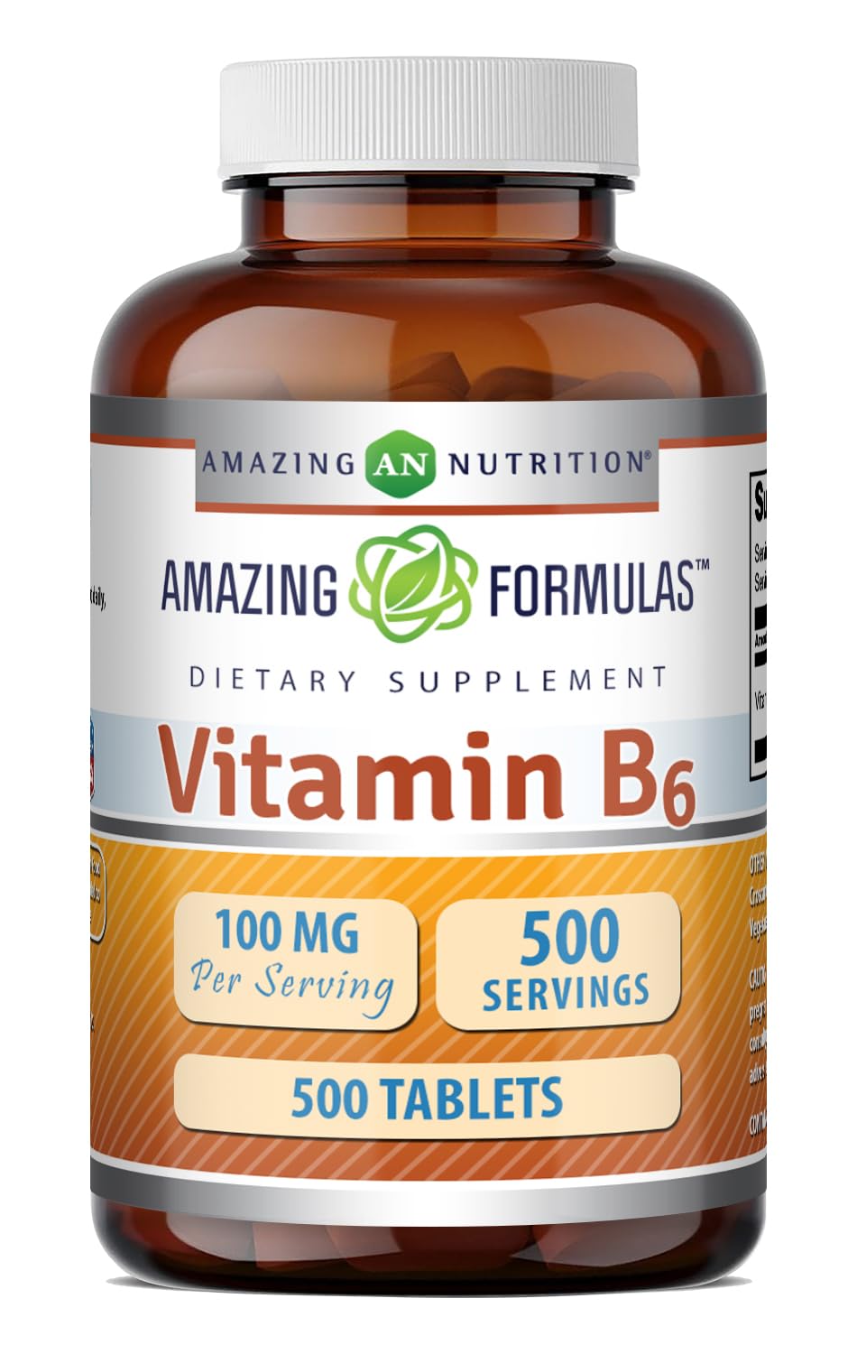 Amazing Nutrition Vitamin B6 Supplement Tablets 500 Count