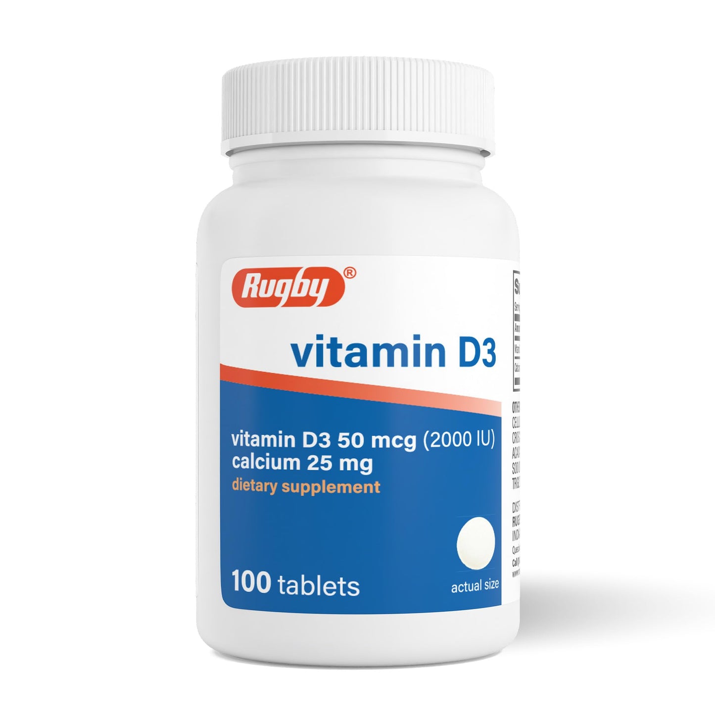 Rugby Laboratories Vitamin D3 2000 IU (50 mcg), 100 Tablets