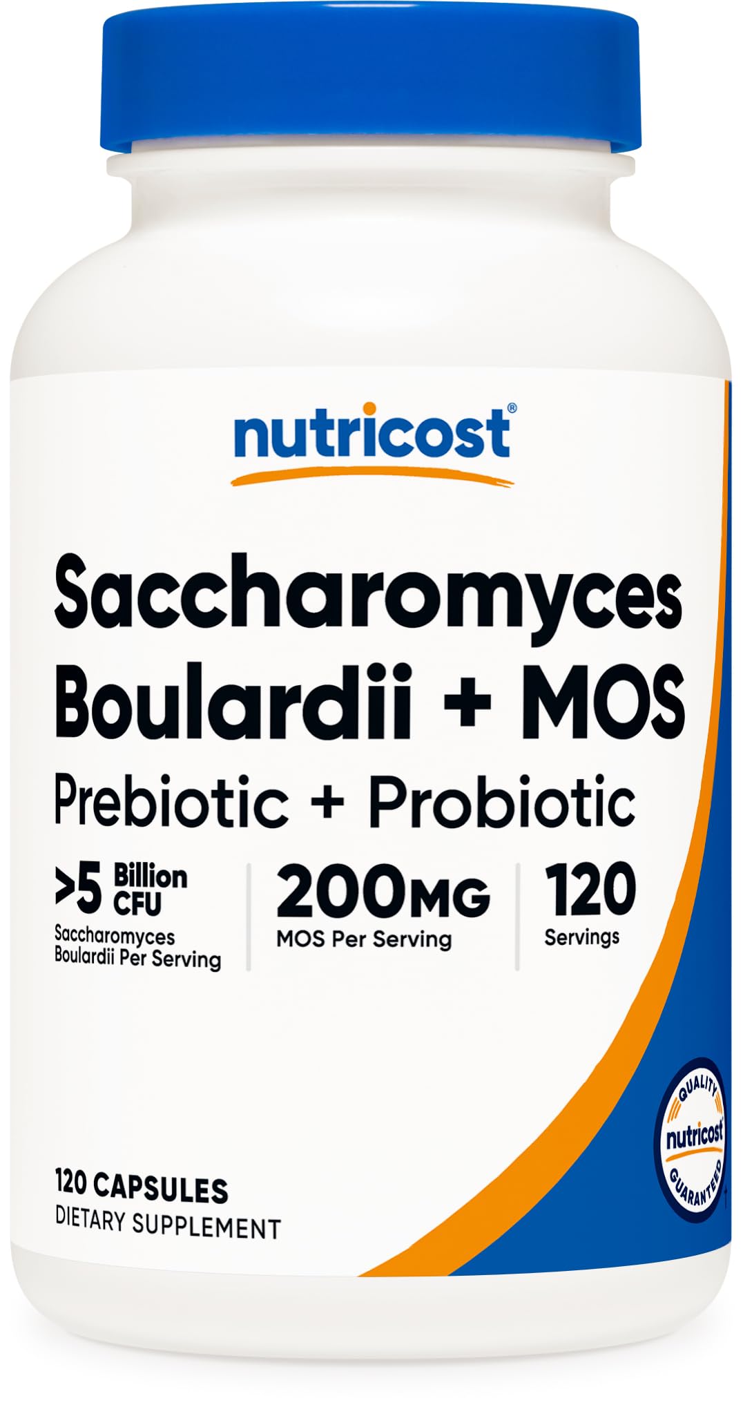 Nutricost Saccharomyces Boulardii + MOS Capsules (>5 Billion CFU), 120 Count