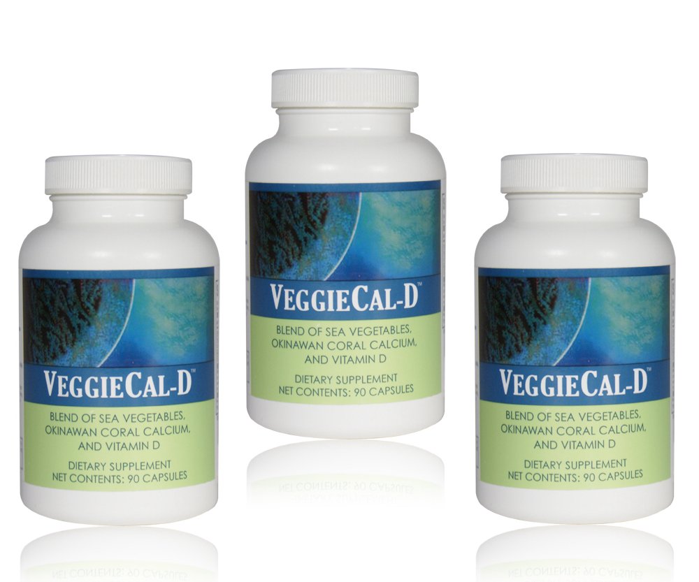 Veggiecal-D LIJA 3 VeggieCal-D Sea Vegetables, Okinawan Coral Calcium, Vitamin D3, Capsules, 270 Capsules