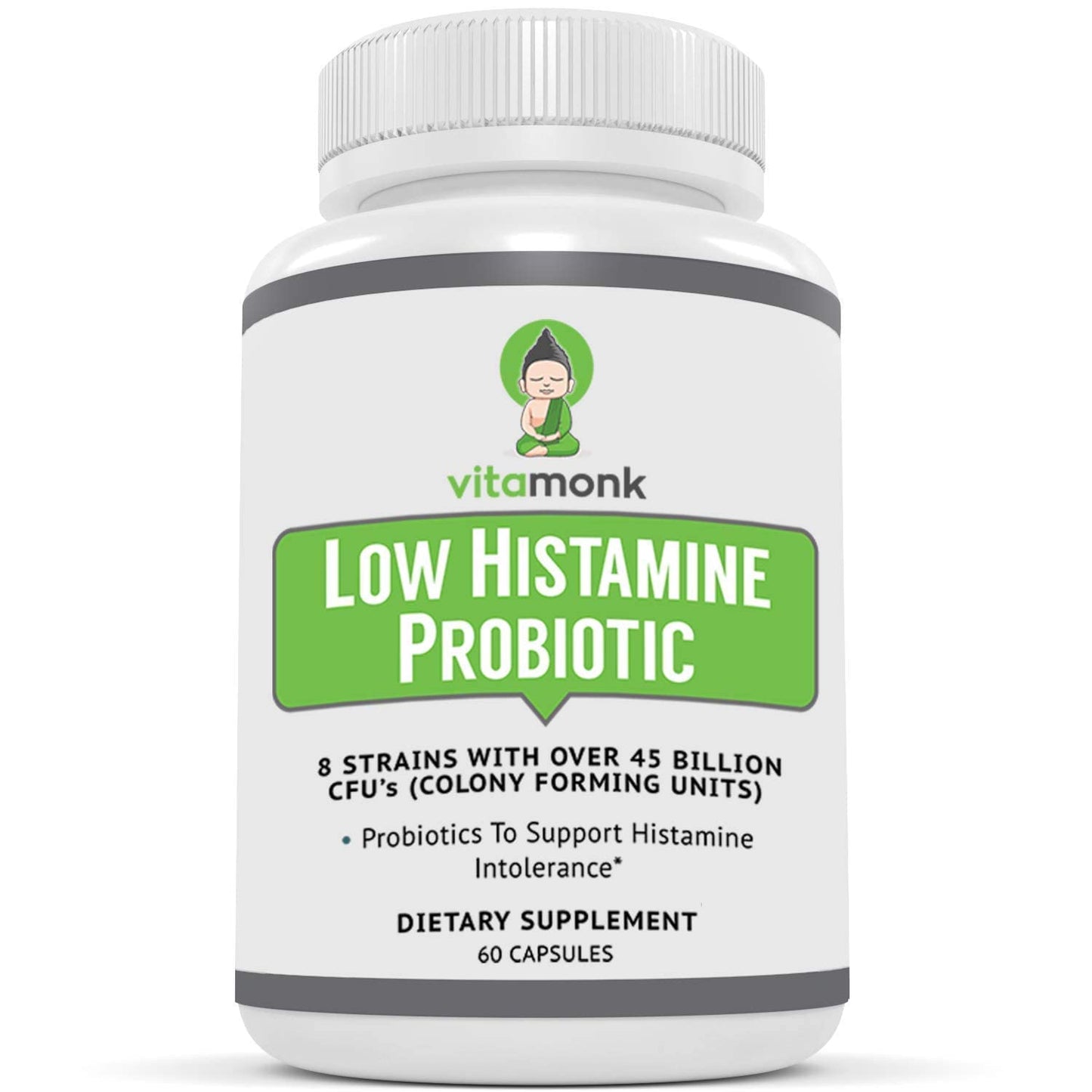 VitaMonk HistaResist Histamine Blocker for Histamine Intolerance and Low Histamine Probiotics Capsules 120
