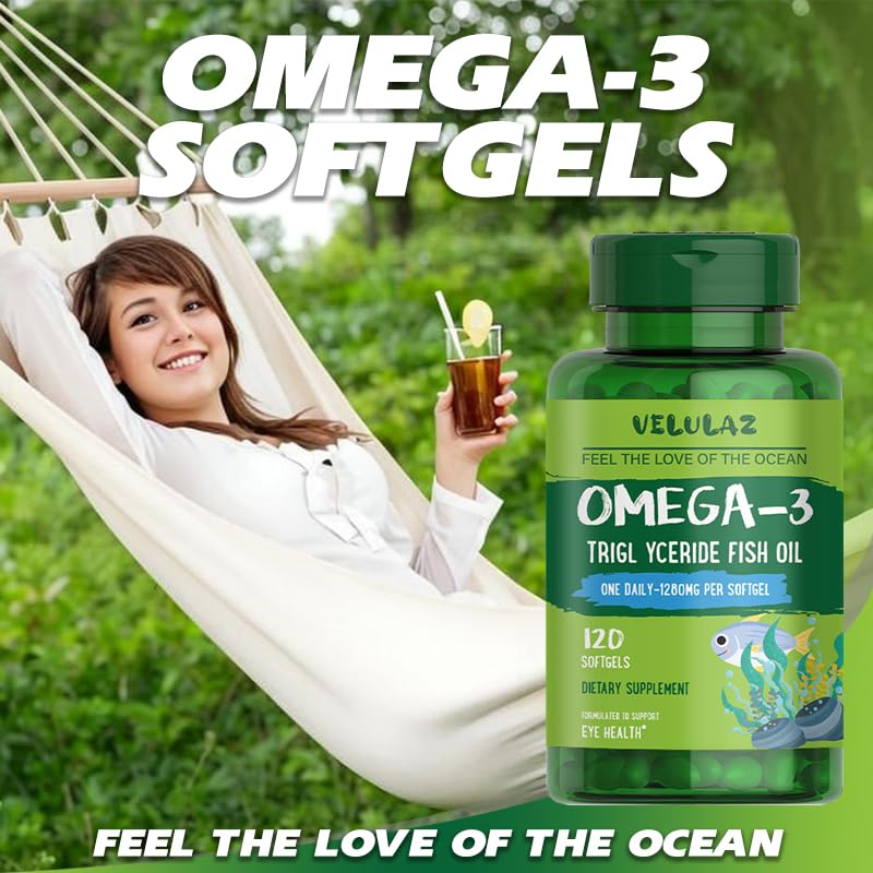 velulaz Omega-3 Fish Oil Softgels 60 Count