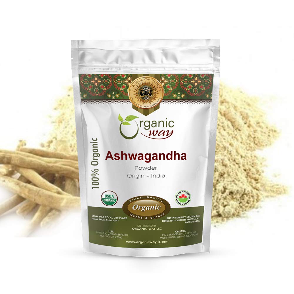 Organic Way Ashwagandha Root Powder (Withania somnifera), 8 Ounces