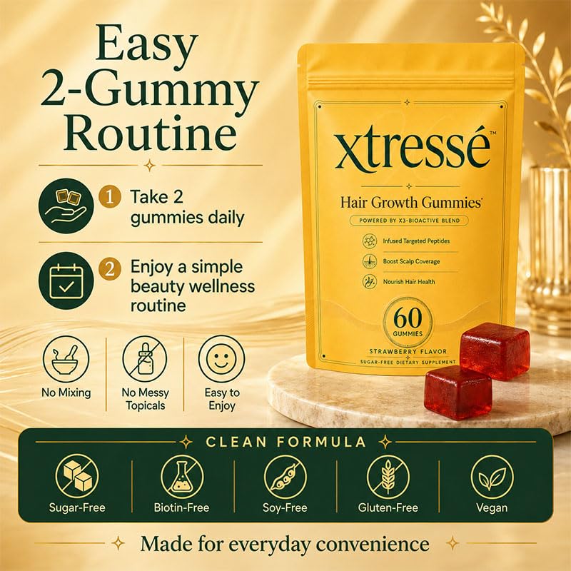 Skinclean Xtresse Hair Growth Gummies 60 Count
