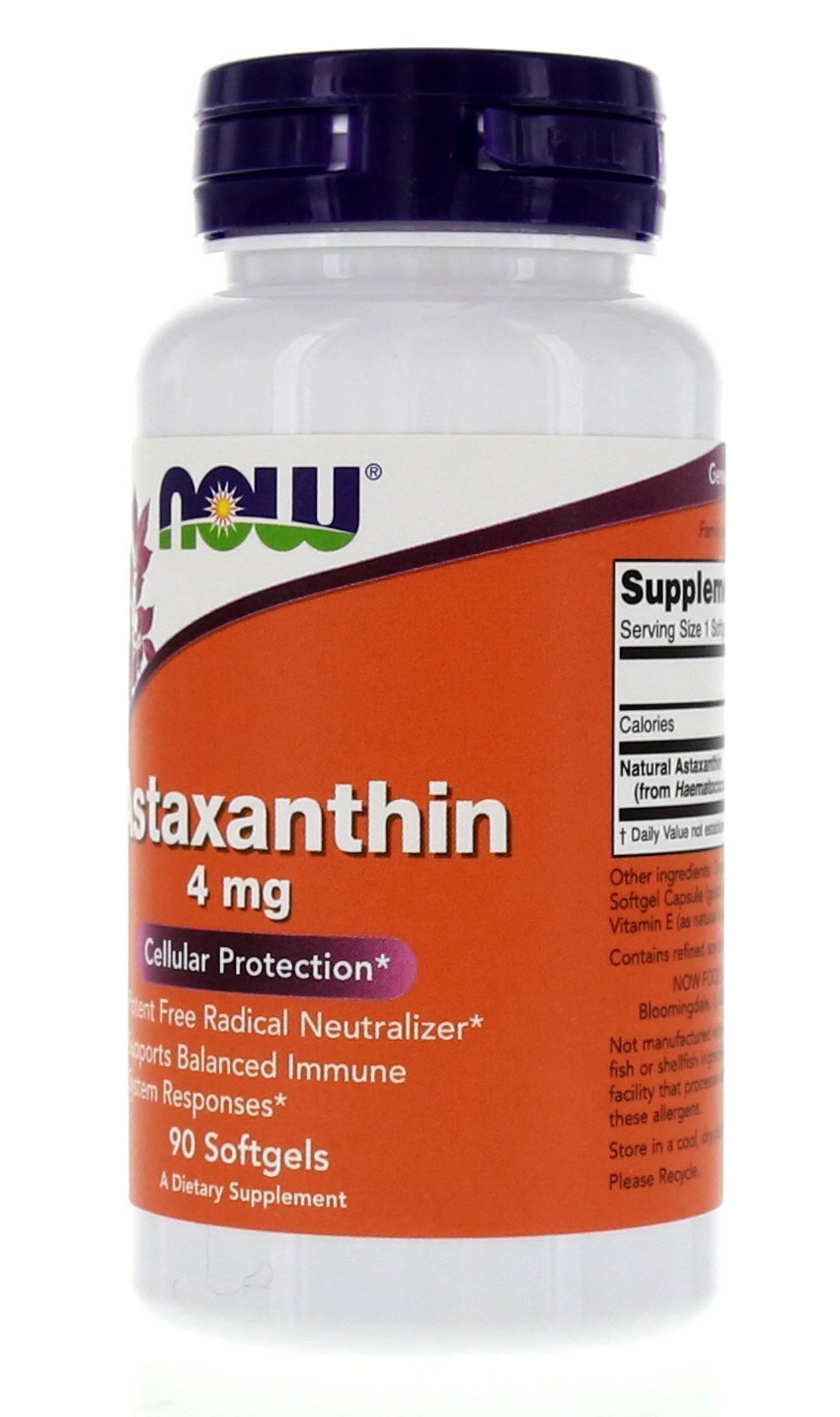NOW Foods Astaxanthin 4mg Softgels, 180 Softgels