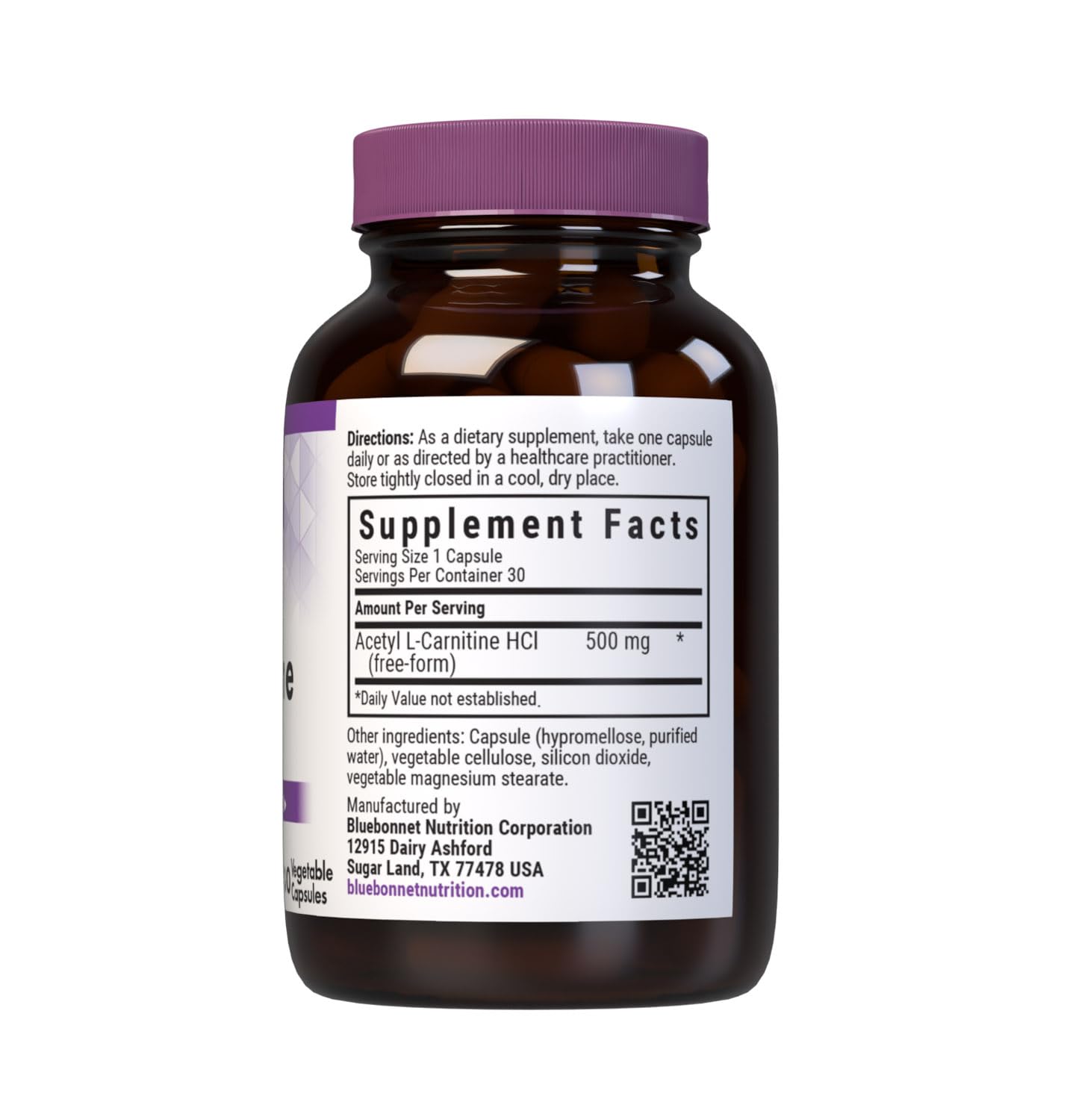 BlueBonnet Acetyl L-Carnitine Capsule, 30 Vegetable Capsules