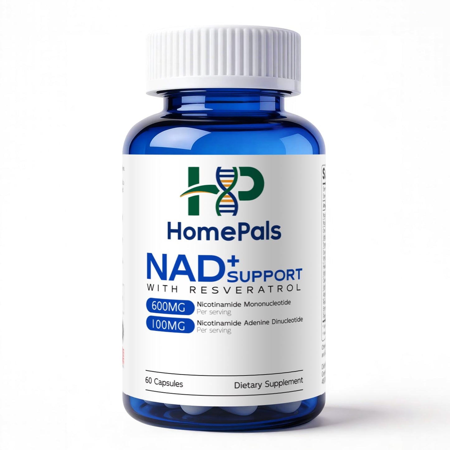 HomePals Liposomal NAD+ Supplement with Resveratrol, 60 Capsules